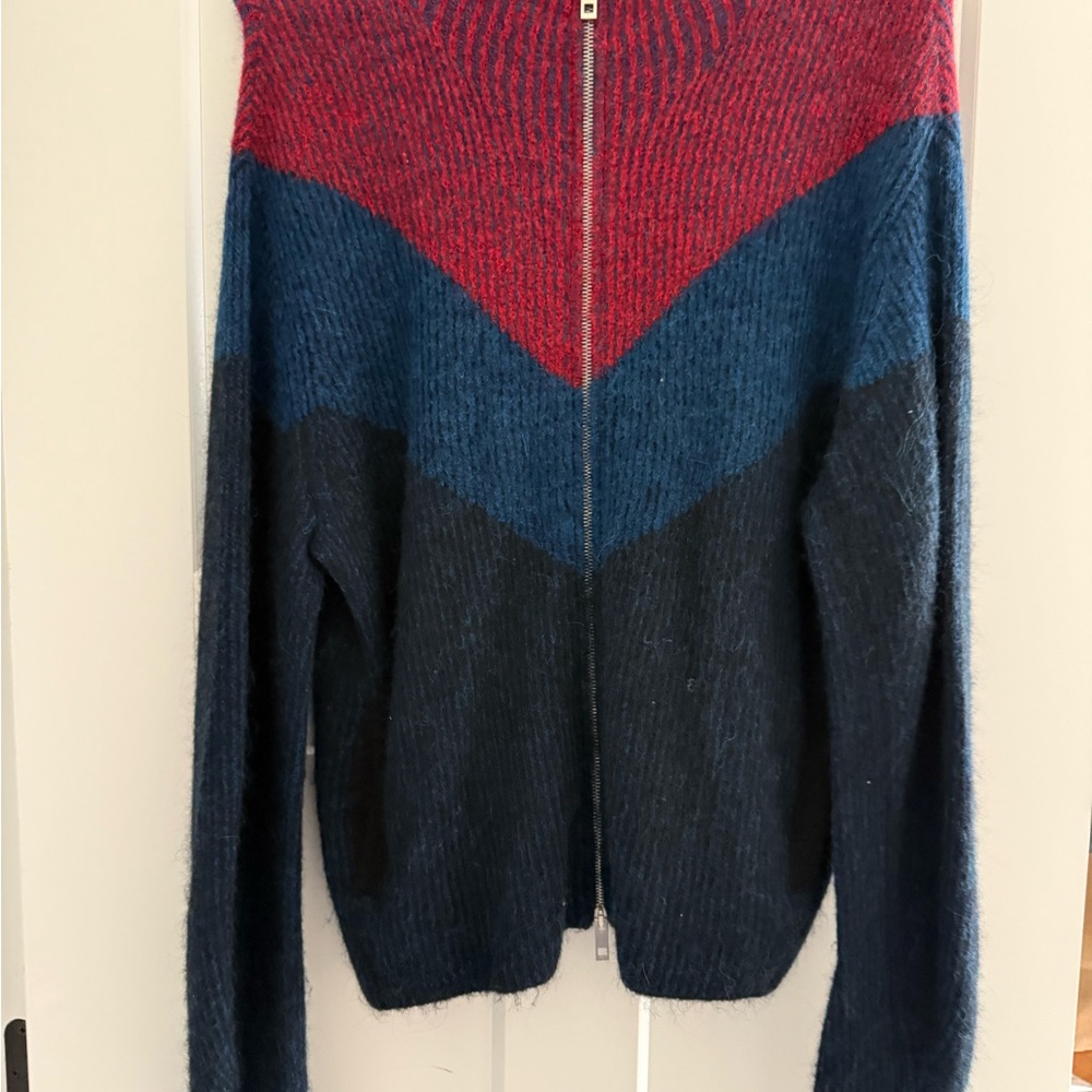 rag & bone Red and Blue Chevron Cardigan